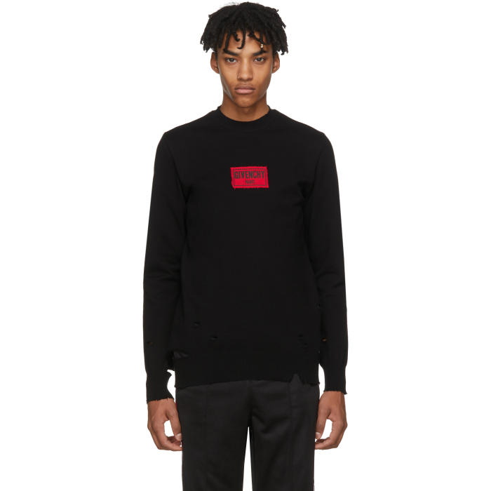 Black Distressed Box Sweatshirt Givenchy