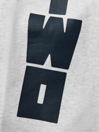 Y,IWO - Tapered Logo-Print Cotton-Jersey Sweatpants - Gray