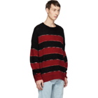 Isabel Marant Black and Red Mohair Reece Sweater