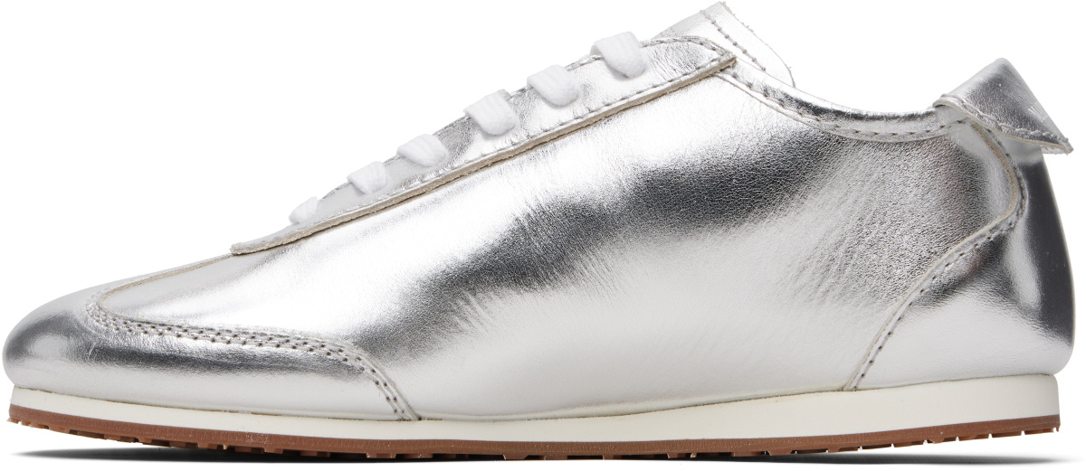 Marine Serre Silver Metallic Leather MS Astra Sneakers