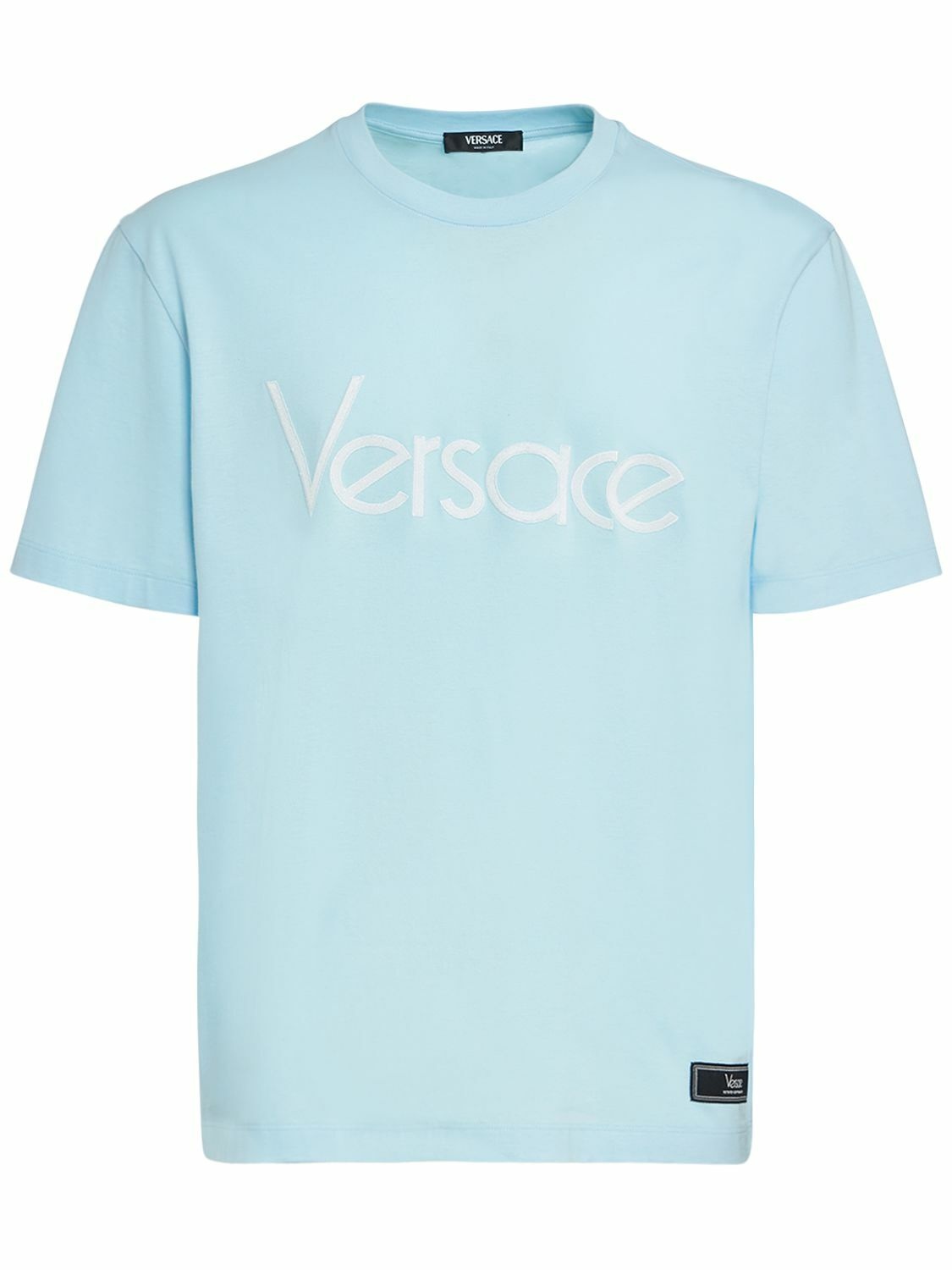 Photo: VERSACE - Logo Cotton Jersey T-shirt