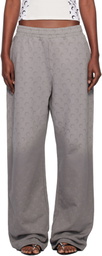Marine Serre Gray Faded Moon Fleece Sweatpants
