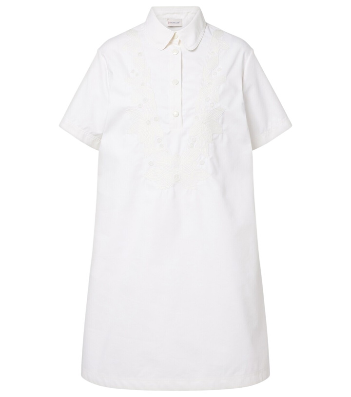 Photo: Moncler Embroidered cotton-blend poplin midi dress