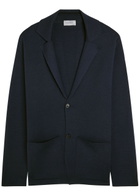 John Smedley Autry Merino Wool Cardigan Navy