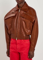 Versace Leather Jacket Brown