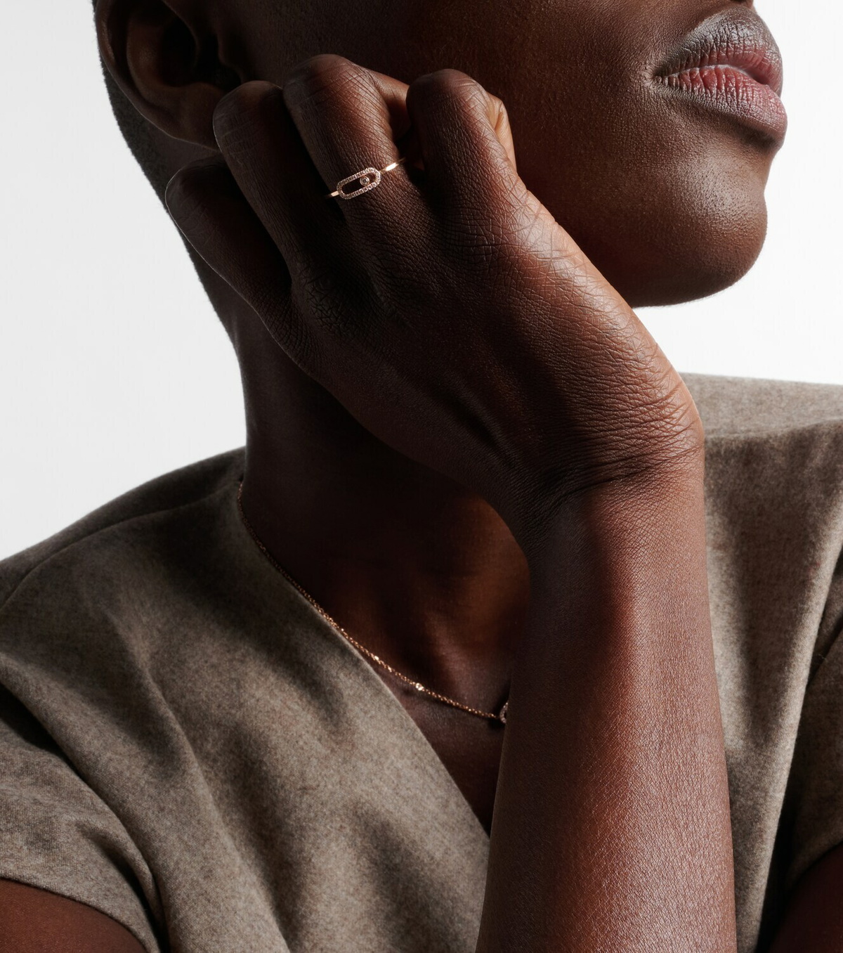 Messika Move Uno 18kt rose gold ring with diamonds