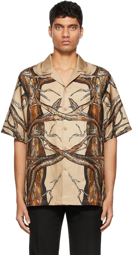 Photo: Burberry Beige Pattern Silk Shirt