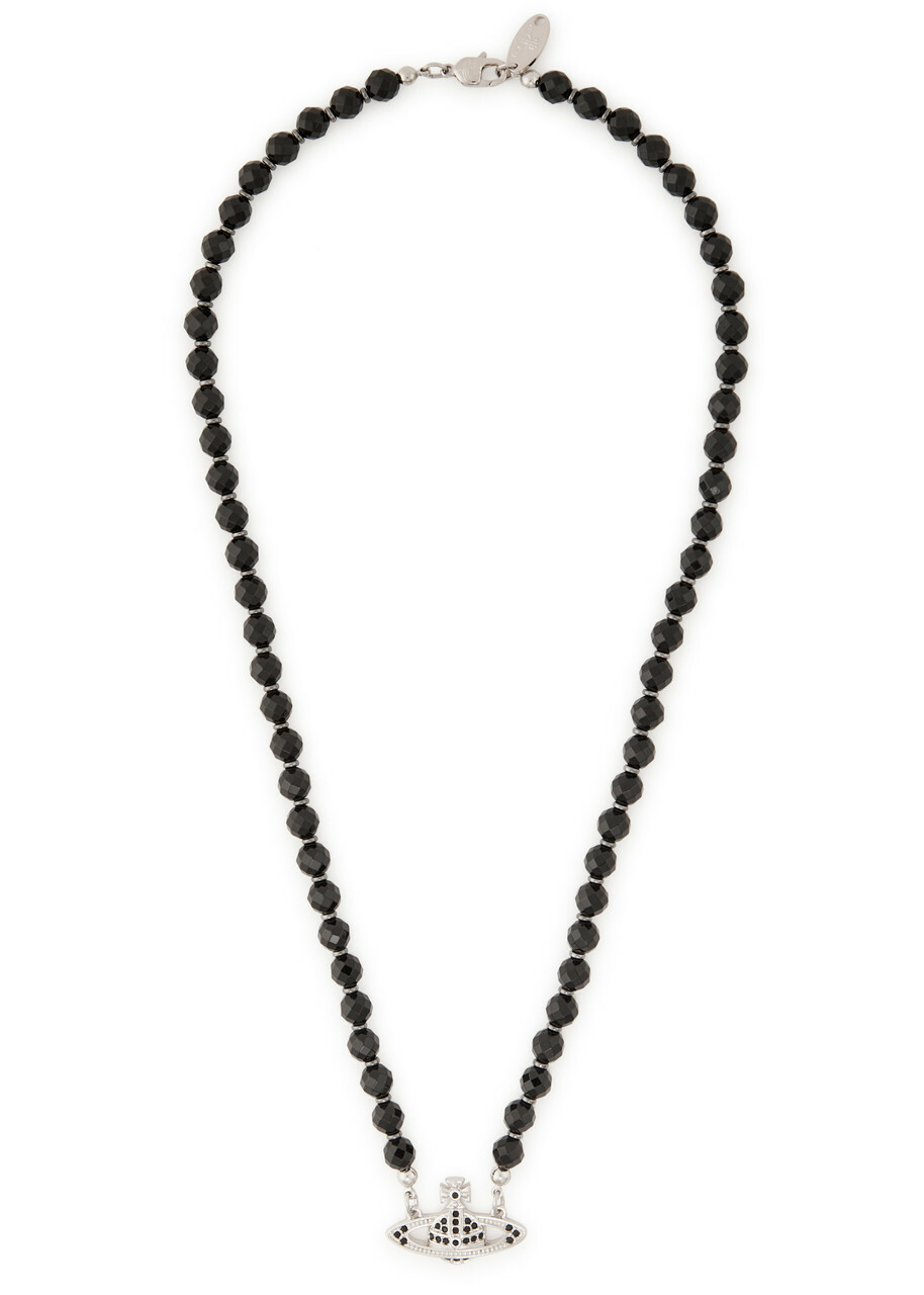 Vivienne Westwood Messaline Beaded orb Choker Necklace - Black - One Size
