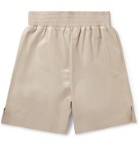 Bottega Veneta - Wide-Leg Leather Bermuda Shorts - Neutrals