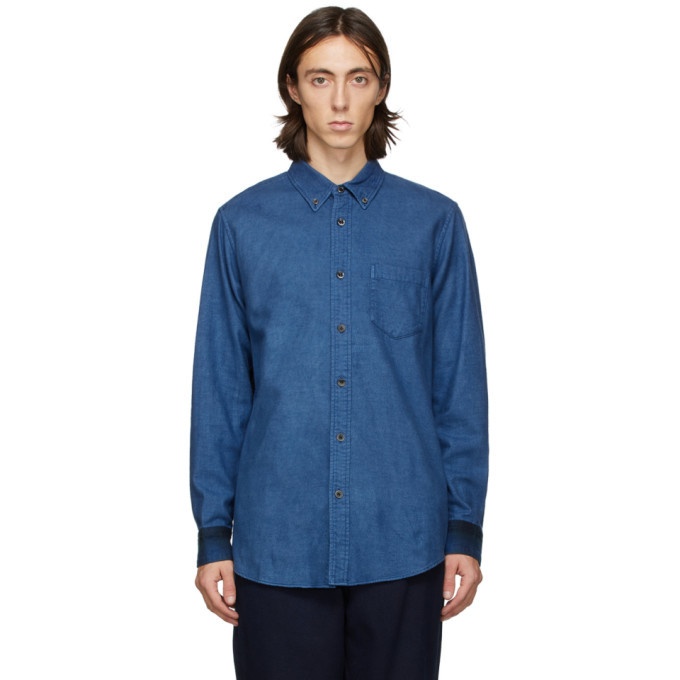 Photo: Blue Blue Japan Blue Flannel Check Hand-Dyed Shirt