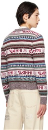 GANNI Multicolor Patch Pocket Cardigan
