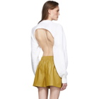 Tibi White Tube Yarn Open Back Sweater