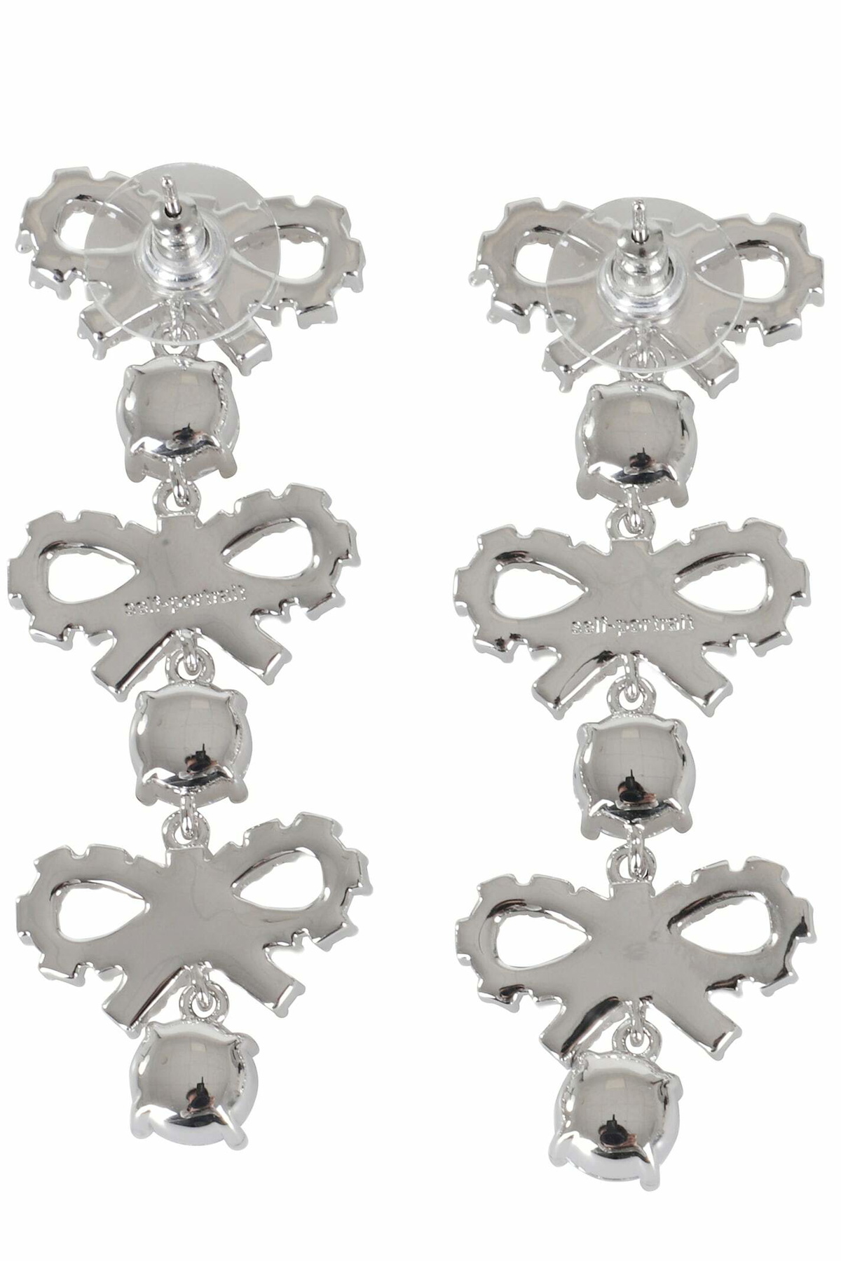 Self Portrait Women Micro Bow Pearl Tiered Earrings main image 1