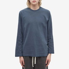 Nigel Cabourn Men's Long Sleeve Embroidered Arrow T-Shirt in Navy