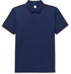 Berluti - Slim-Fit Contrast-Tipped Cotton-Piqué Polo Shirt - Navy