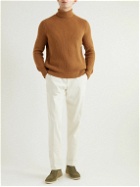 De Petrillo - Ribbed Wool and Cashmere-Blend Rollneck Sweater - Brown