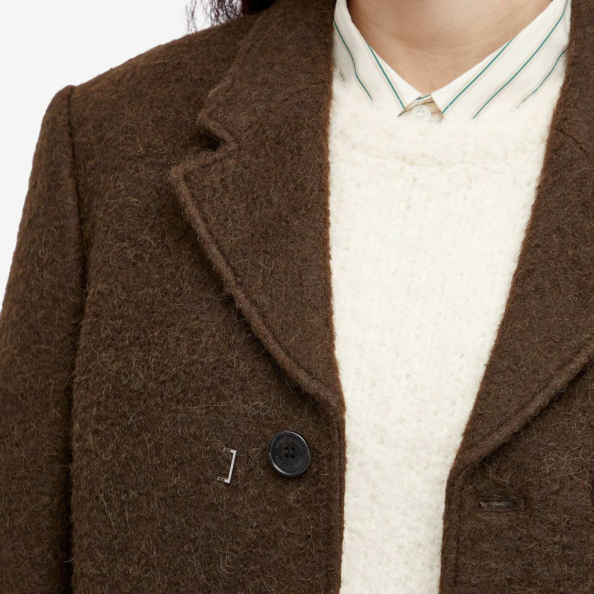 Dunst ウールコート DUNST Women's Unisex 2-Way 3 Wool Coat in Brown Dunst