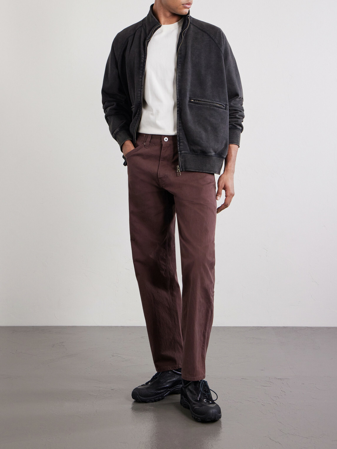 FrizmWORKS - Straight-Leg Cotton-Blend Trousers - Brown