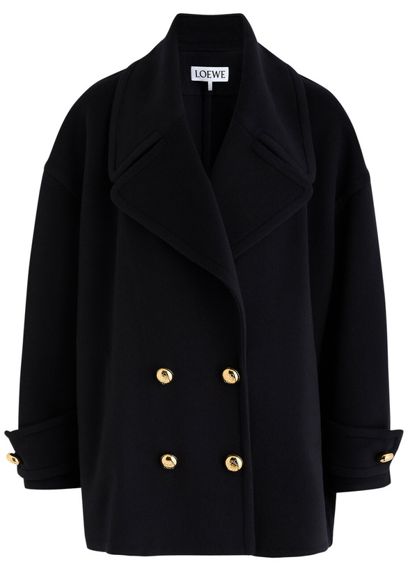 Photo: Loewe Womens Double-breasted Navy Wool Pea Coat UK12/M