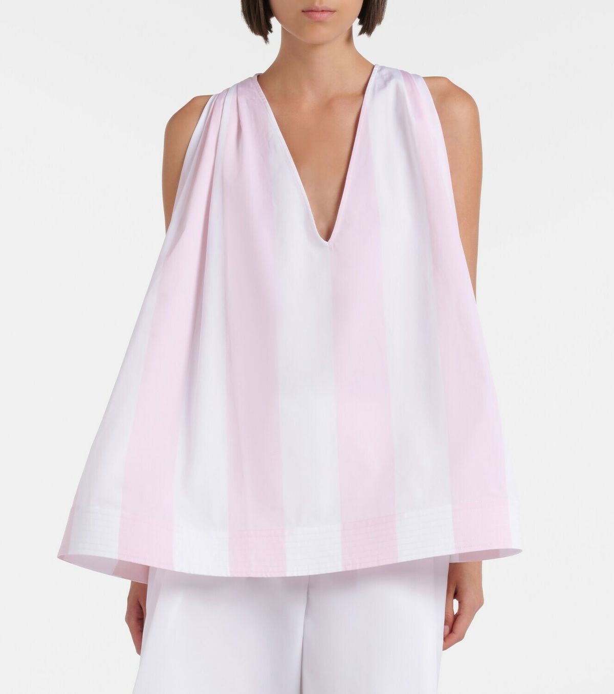 Jacquemus Norma striped cotton poplin top