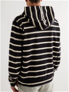 Barena - Striped Cotton-Jersey Hoodie - Black