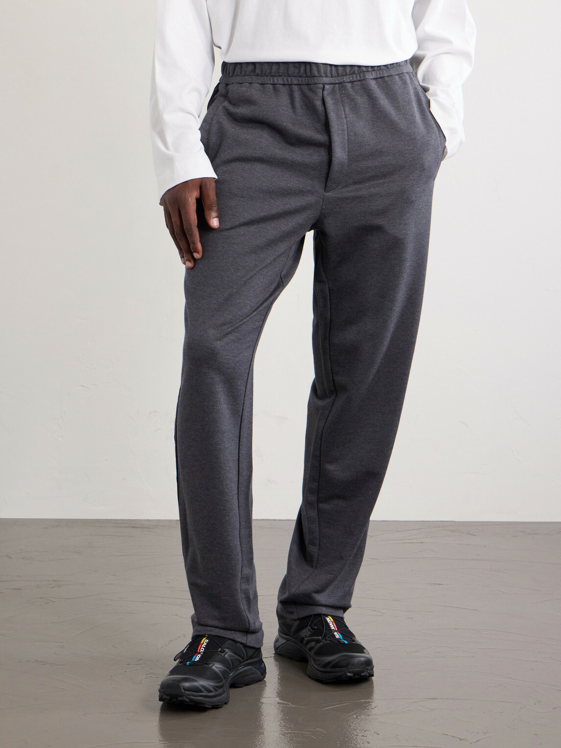 Moncler - Straight-Leg Striped Cotton Sweatpants - Gray