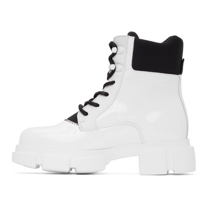 Joshua Sanders White Patent Velar Boots Joshua Sanders