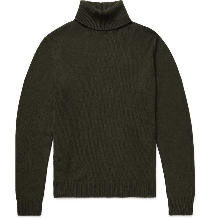 Photo: Massimo Alba - Cashmere Rollneck Sweater - Green