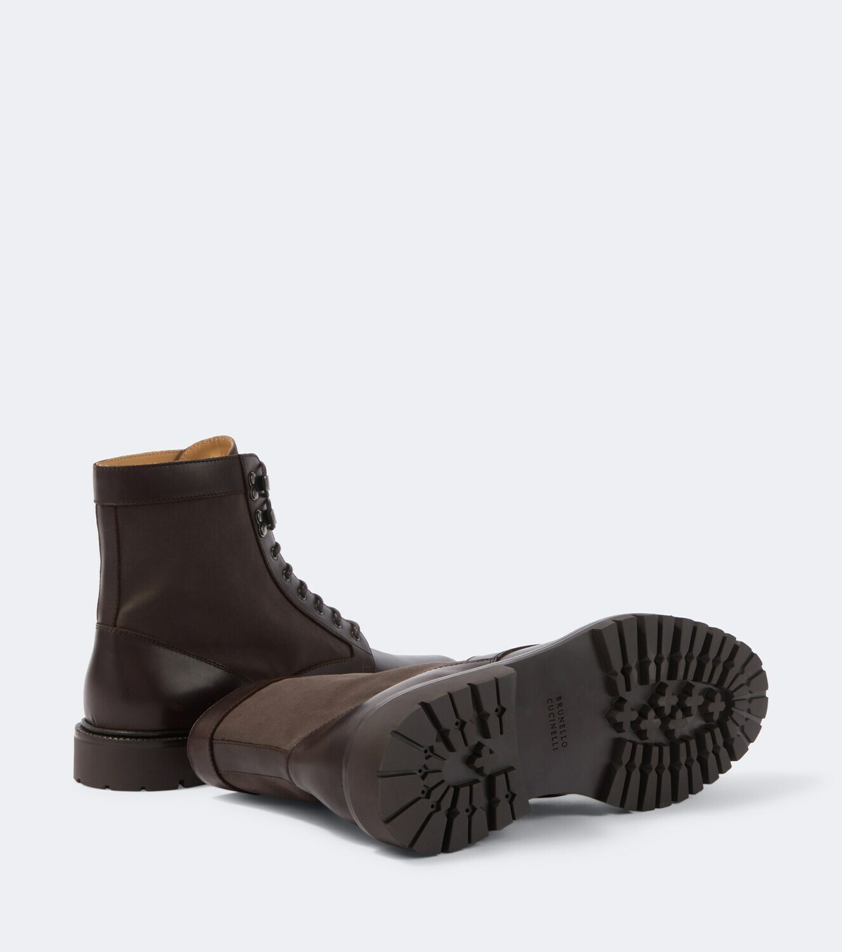 Brunello Cucinelli Leather lace-up boots Brunello Cucinelli display picture 1