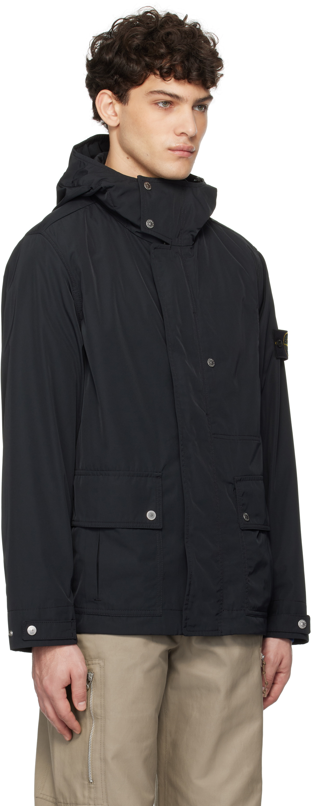 Stone Island Black Micro Twill Parka Stone Island