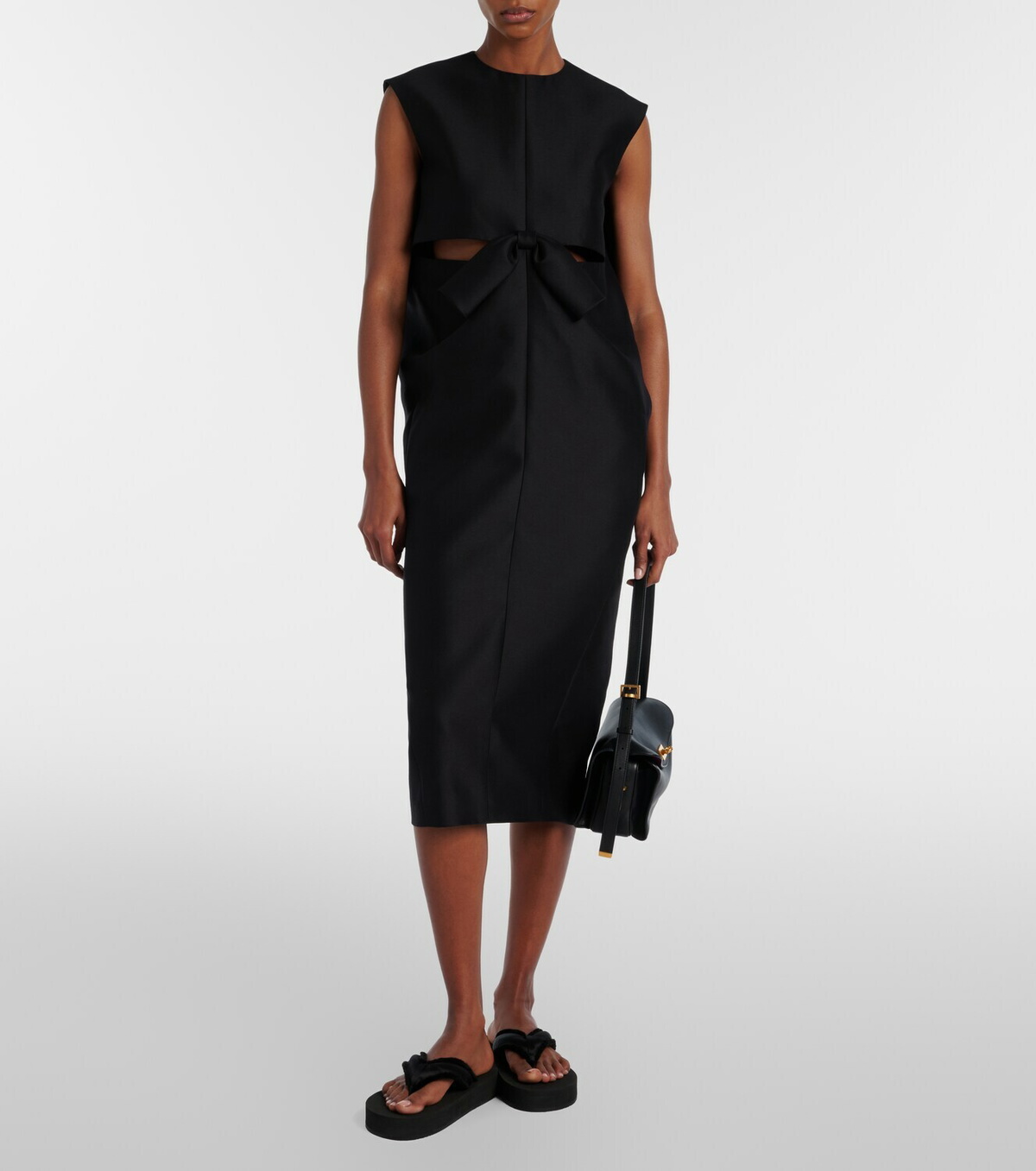 Balenciaga Cutout crêpe satin midi dress