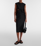 Balenciaga Cutout crêpe satin midi dress