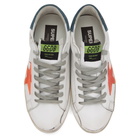 Golden Goose White and Orange Superstar Sneakers