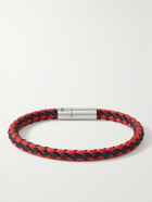 Le Gramme - Orlebar Brown 7g Braided Cord and Sterling Silver Bracelet - Red