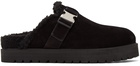 Moncler Black Suede Mon Mule Slides