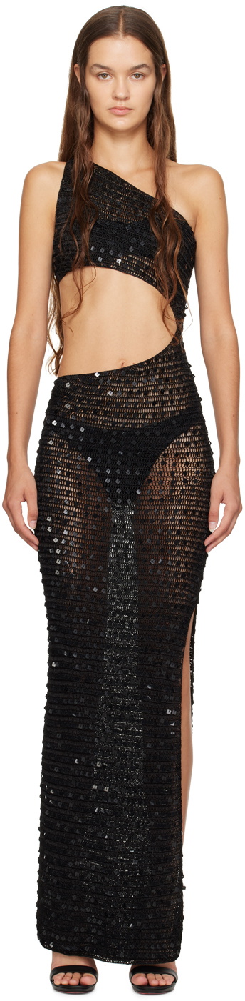 Aya Muse Black Sequin Maxi Dress Aya Muse