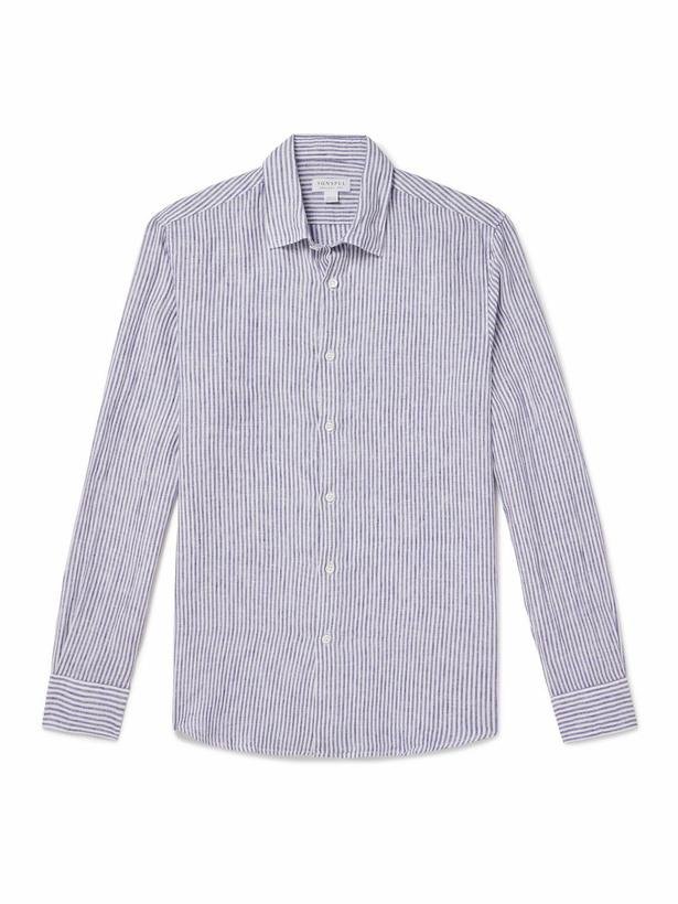Photo: Sunspel - Striped Linen Shirt - Blue