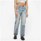 Ksubi Women's Playback Distressed Relaxed Straight High Rise Jeans in Denim