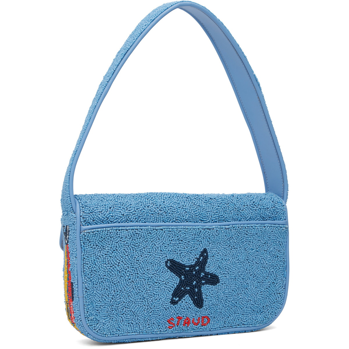 Staud Blue & Pink Tommy Beaded Bag