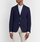 Hugo Boss - Nold Slim-Fit Unstructured Checked Cotton-Blend Seersucker Blazer - Blue