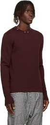 Jil Sander Burgundy Detachable Collar Sweater