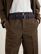 Sacai - Straight-Leg Belted Denim-Trimmed Woven Trousers - Brown