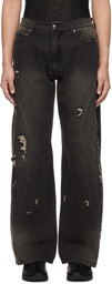 lesugiatelier Black Damaged Jeans