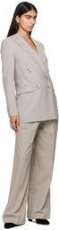 BOSS Gray Regular-Fit Double-Breasted Blazer