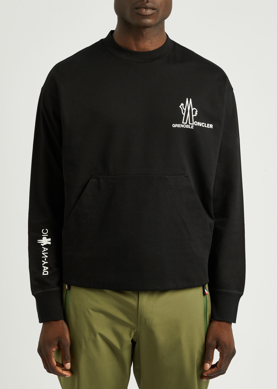 Moncler Grenoble Day-Namic Logo Cotton Sweatshirt Black