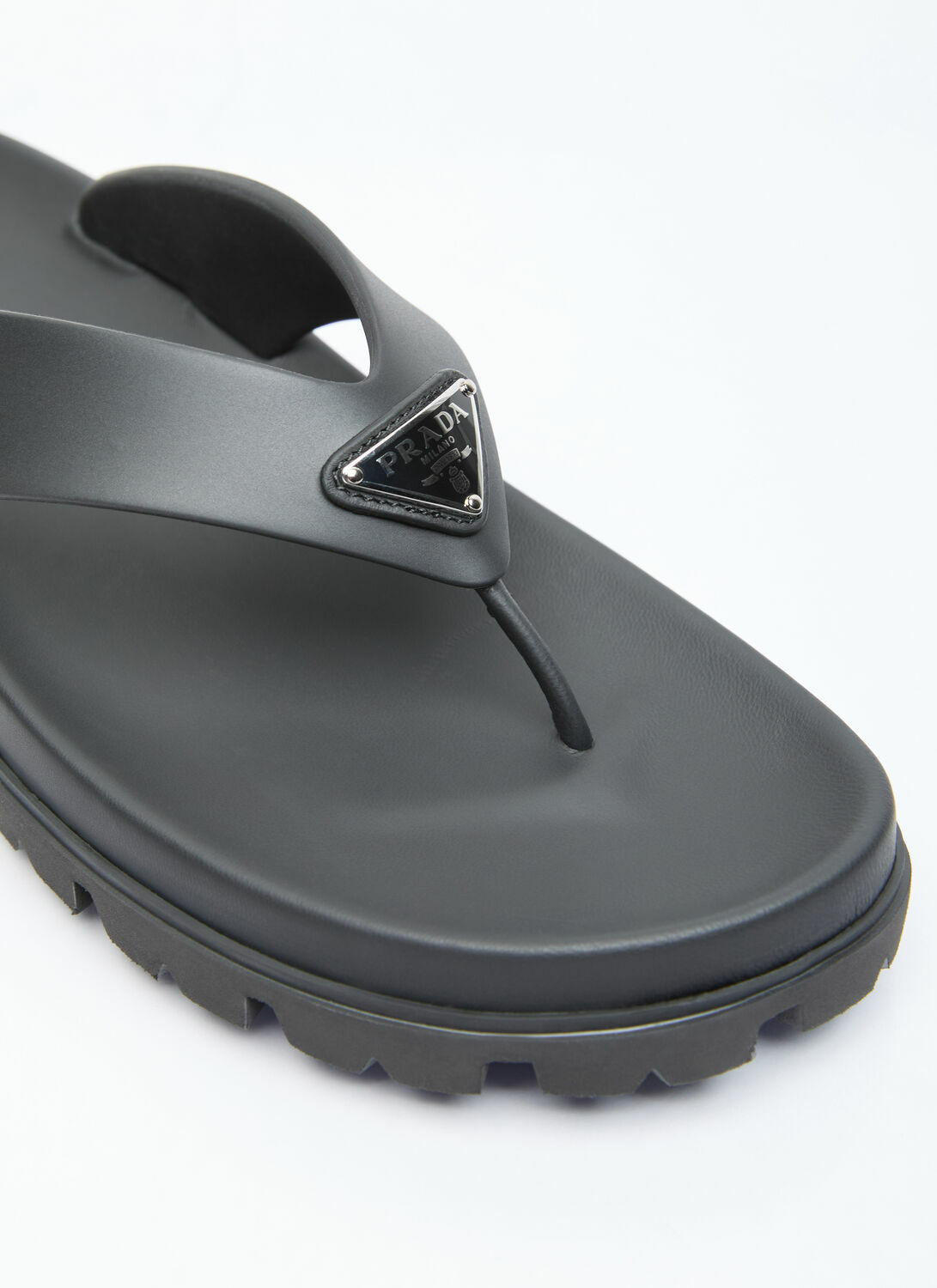 Prada Logo Plaque Slides