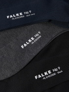 Falke - No. 9 Pure Fil d´Écosse Three-Pack Cotton-Blend Socks - Black