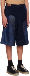 Andersson Bell Navy Paneled Shorts