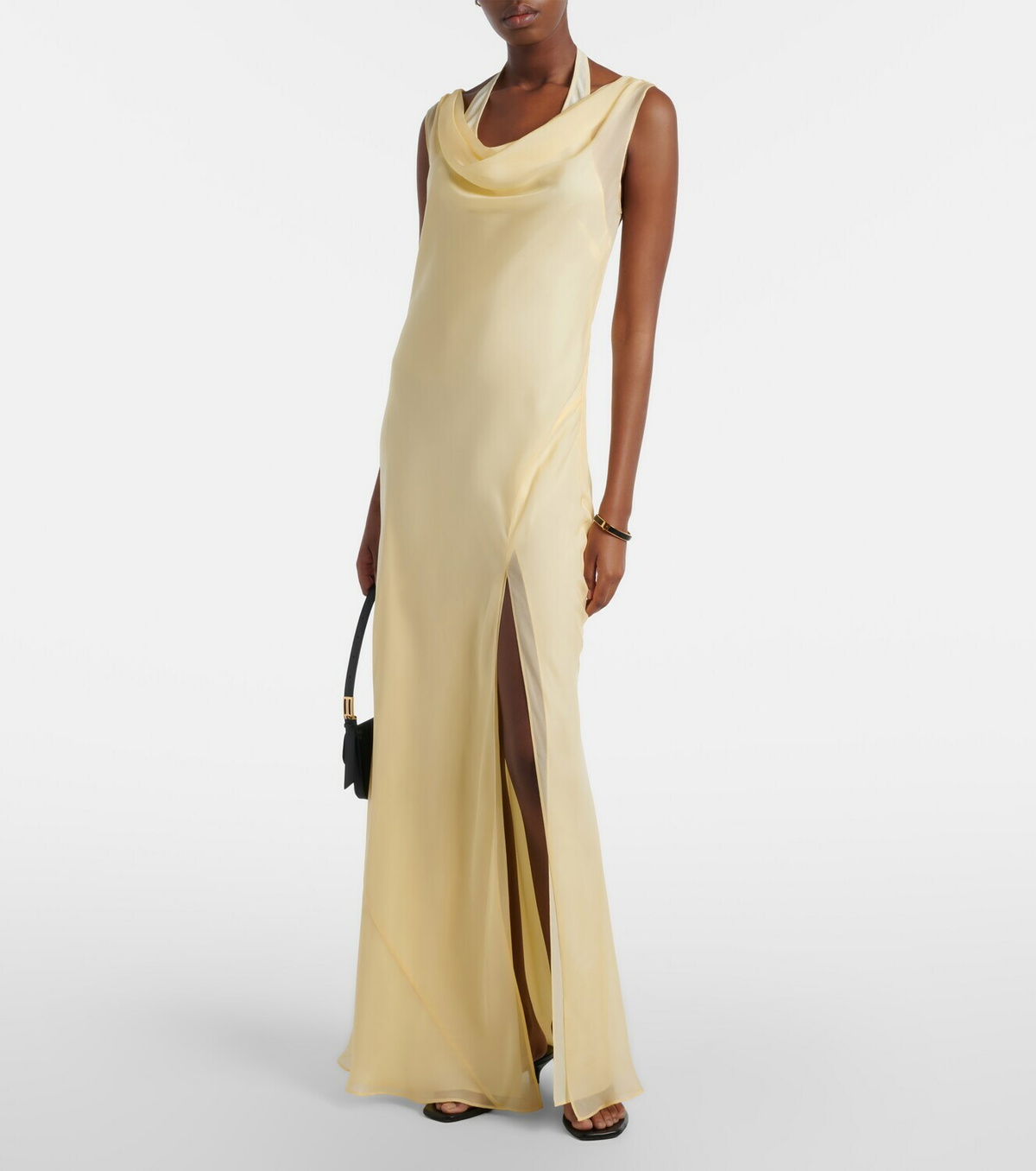 SIR Strobe off-shoulder maxi dress