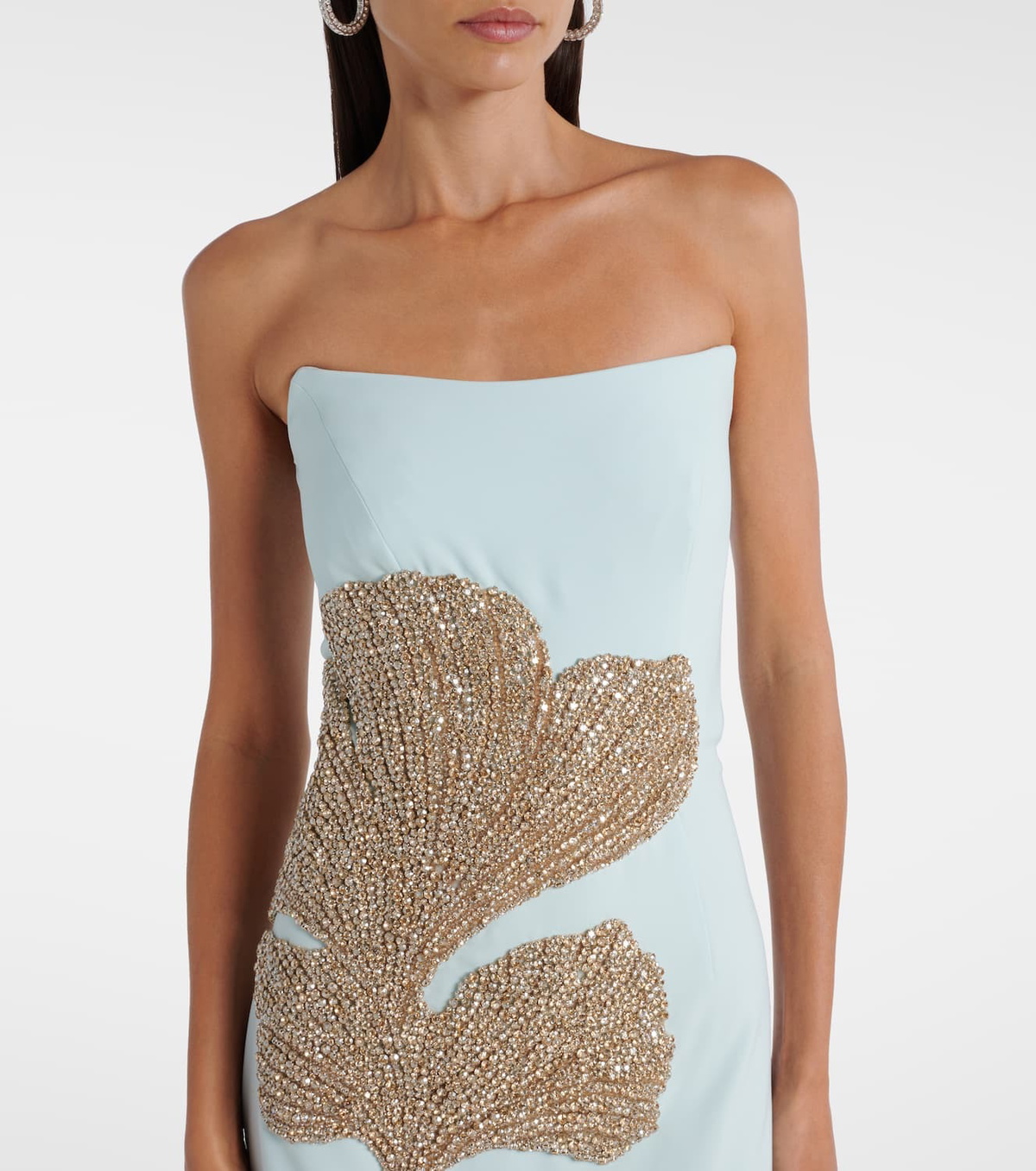 Costarellos Faranna embellished crêpe corset gown